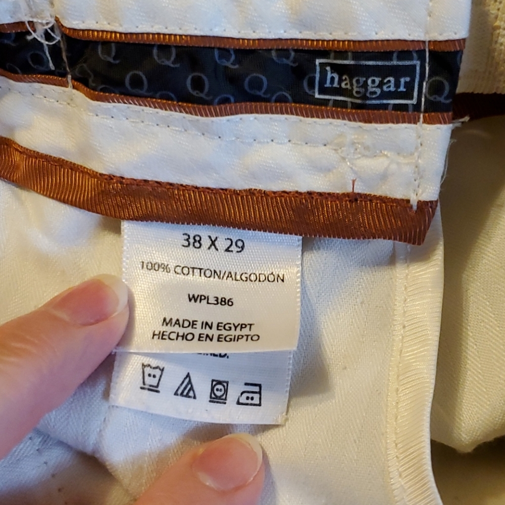 Haggar men's 100% cotton khakis 38X28 - Picture 3 of 10